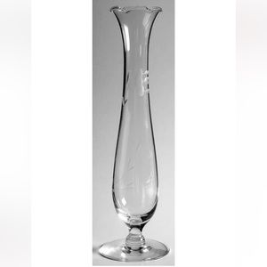 PRINCESS HOUSE 10” Heritage Fluted Bud Vase Etched wRuffled Opening Hand Blown